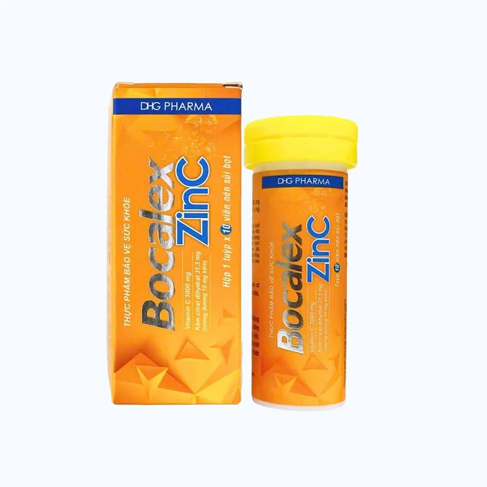 Bocalex Zin C DHG (T/10v) – Viên sủi Vitamin C 1000 mg + Kẽm 10 mg, tăng sức đề kháng
